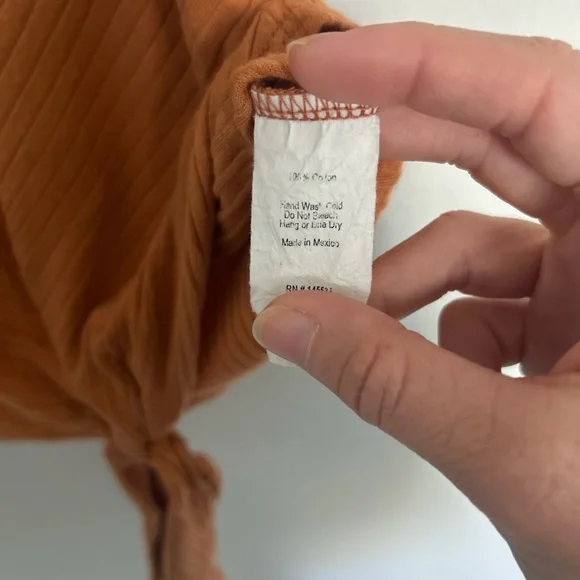 W5 Terracotta Sleeveless Blouse with Tie-Front - Picture 4 of 5